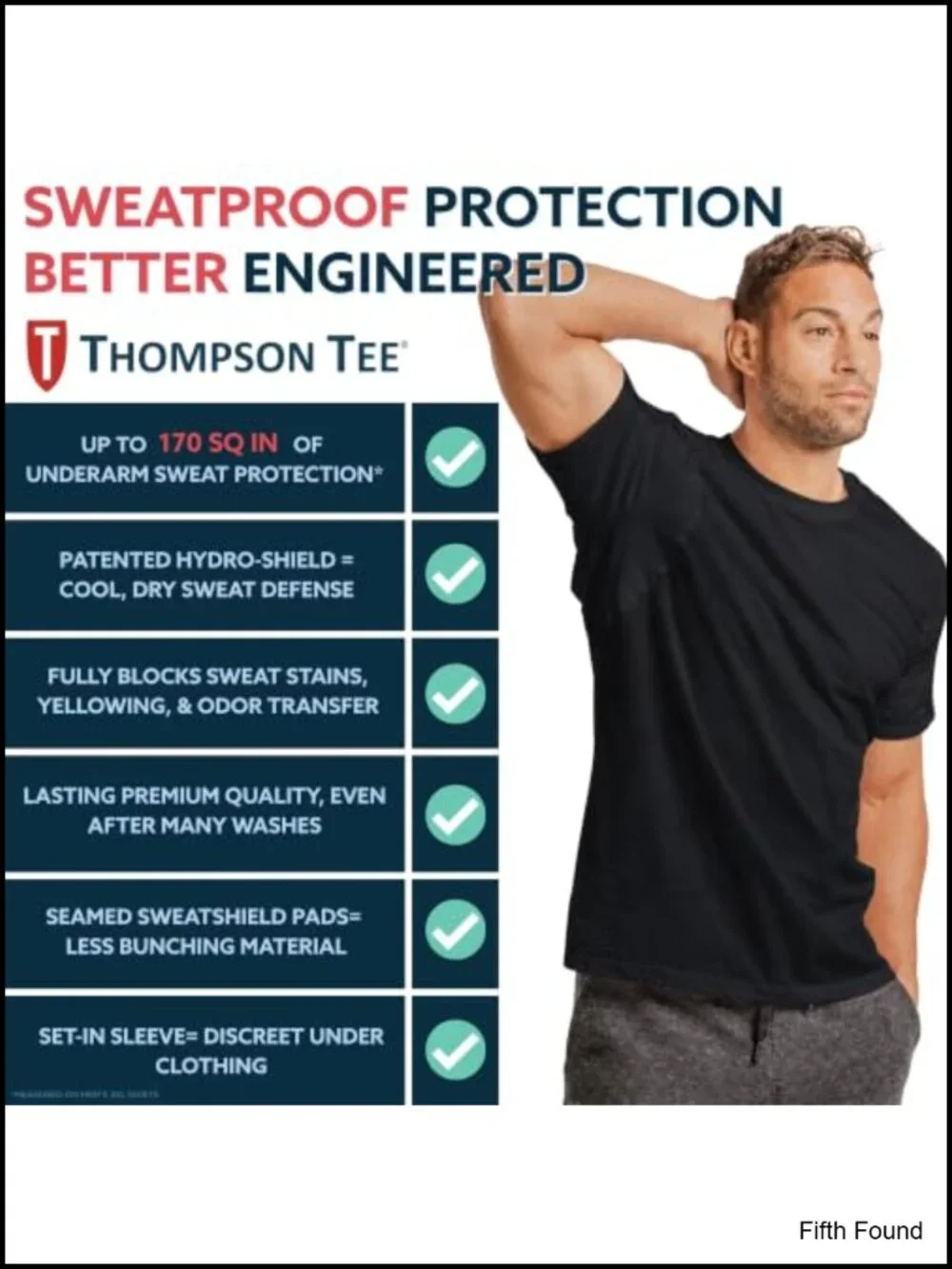 Men's Sweatproof Undershirt Crew Neck Cotton Anti-Odor